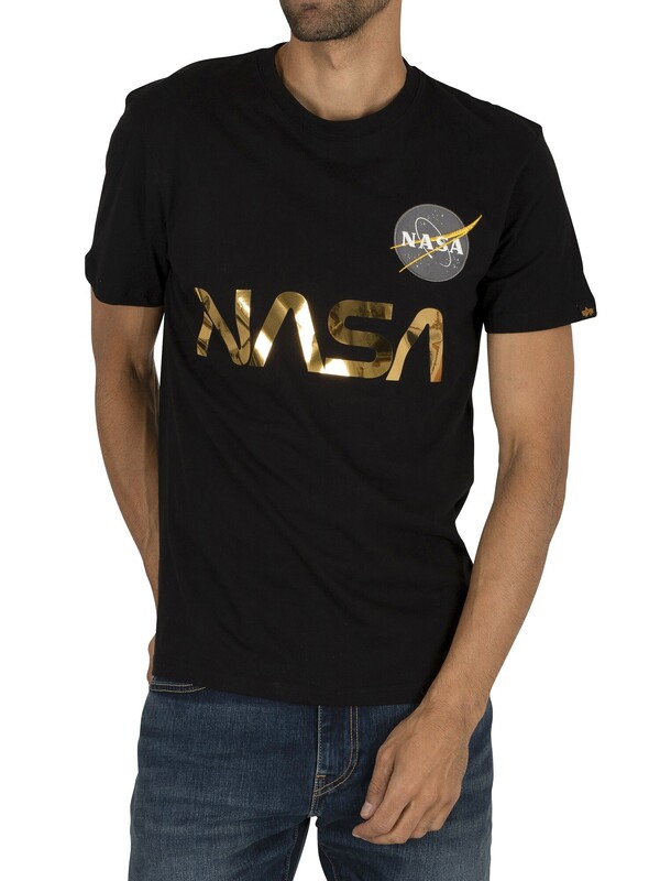 Alpha Industries NASA Reflective T-Shirt - Black/Gold