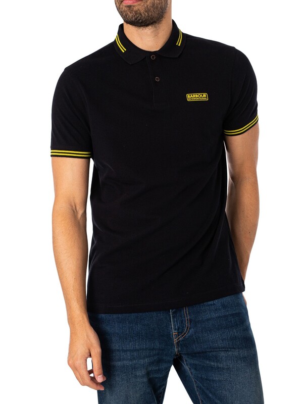 Barbour International Essential Tipped Polo Shirt - Black