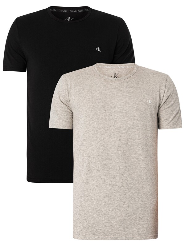 Calvin Klein CK One 2 Pack Crew T-Shirt - Black/Grey Heather