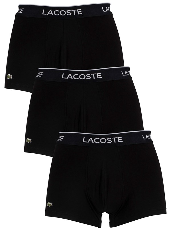 Lacoste 3 Pack Casual Trunks - Black
