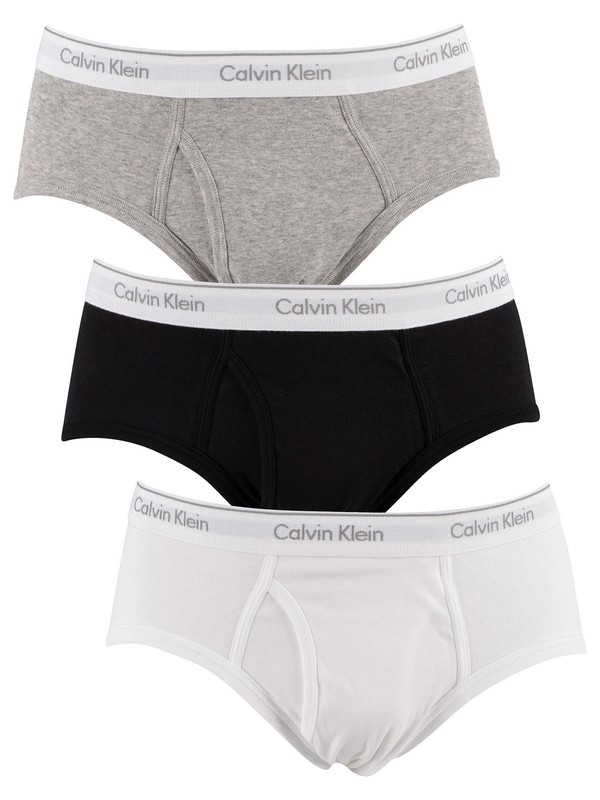 Calvin Klein 3 Pack Briefs - Black/White/Grey Heather