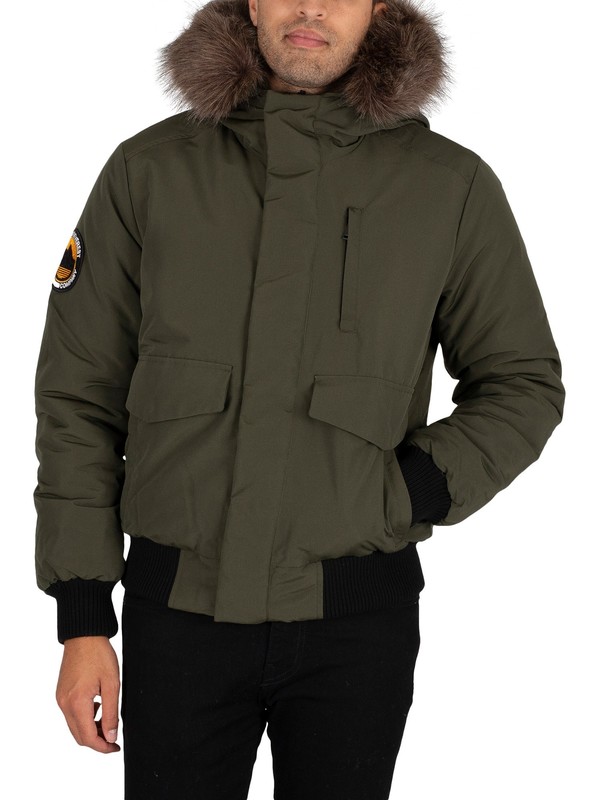 Superdry Everest Bomber Parka Jacket - Army Green