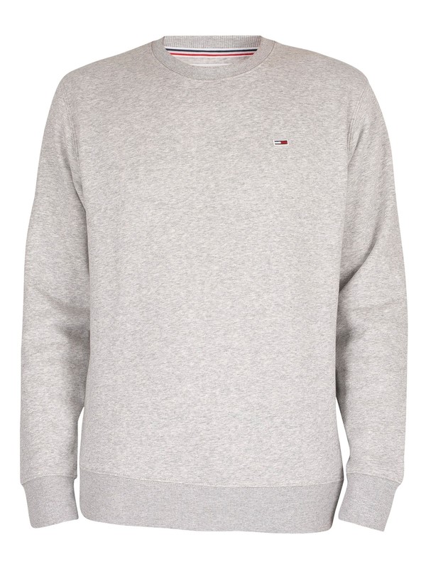 Tommy Jeans Regular Fleece Sweatshirt - Light Grey Heather | Standout