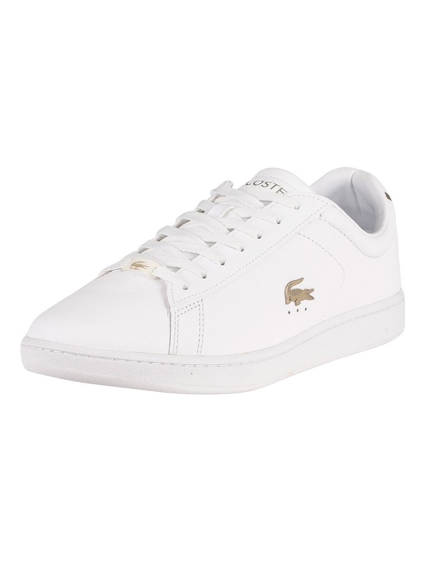 Lacoste Carnaby Evo 0721 3 SMA Leather Trainers - White/White