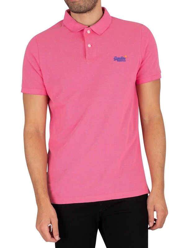 Superdry Classic Pique Polo Shirt - Shocking Pink Twist