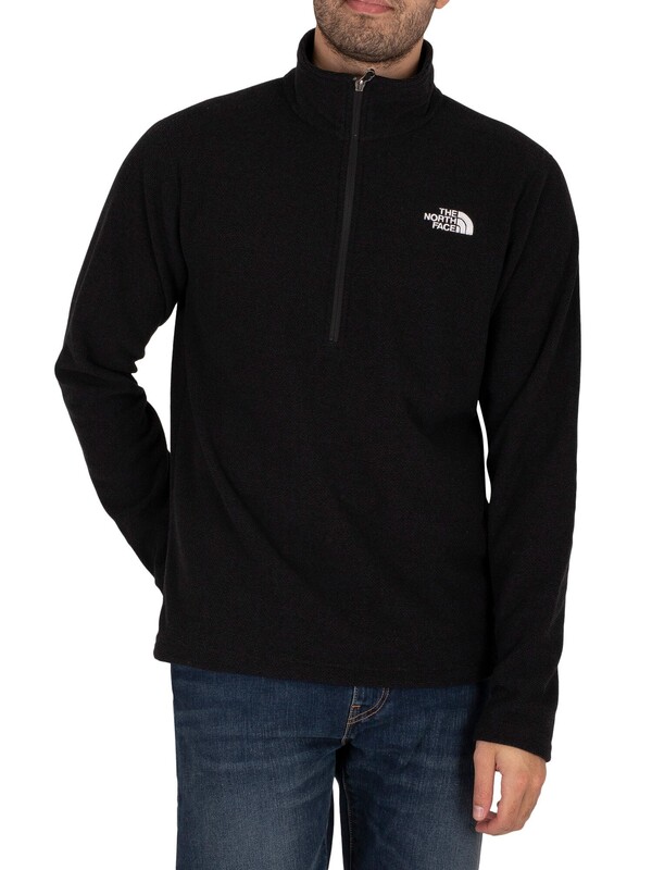 The North Face Textured Cap Rock 1/4 Zip Sweatshirt - Black