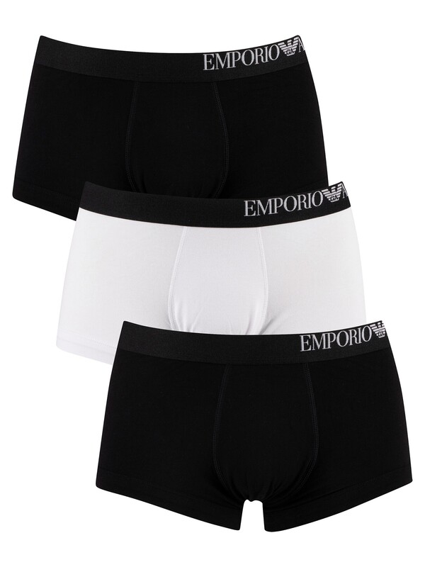 Emporio Armani 3 Pack Trunks - Black/White/Black