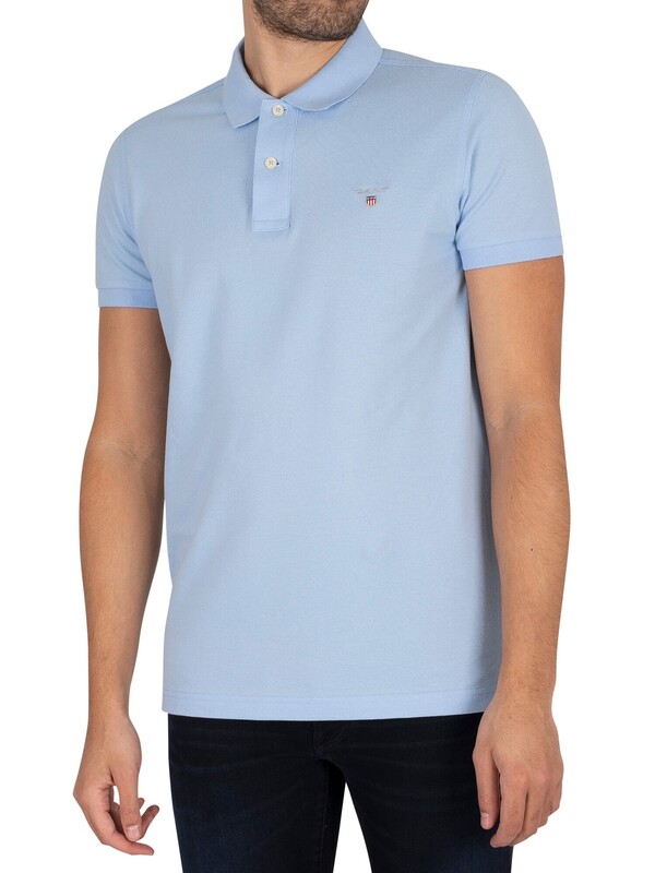 GANT Slim Pique Rugger Slim Polo Shirt - Capri Blue