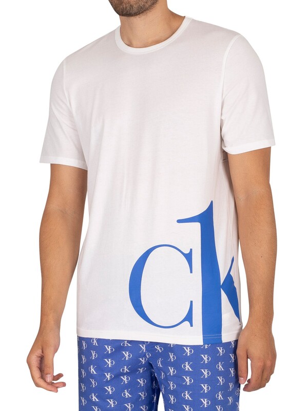 Calvin Klein CK One Lounge T-Shirt - White/Blue Violet