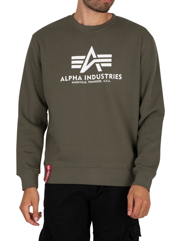 Alpha Industries Basic Graphic Sweatshirt - Dark Olive