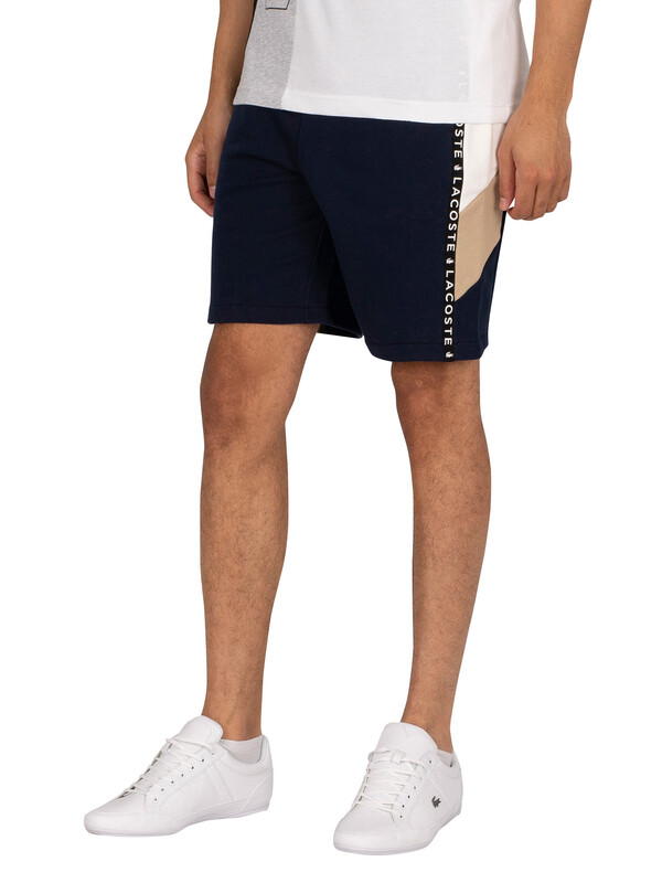 Lacoste Logo Sweat Shorts - Navy/Beige