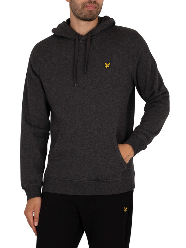 Lyle & Scott Logo Pullover Hoodie - Charcoal Marl