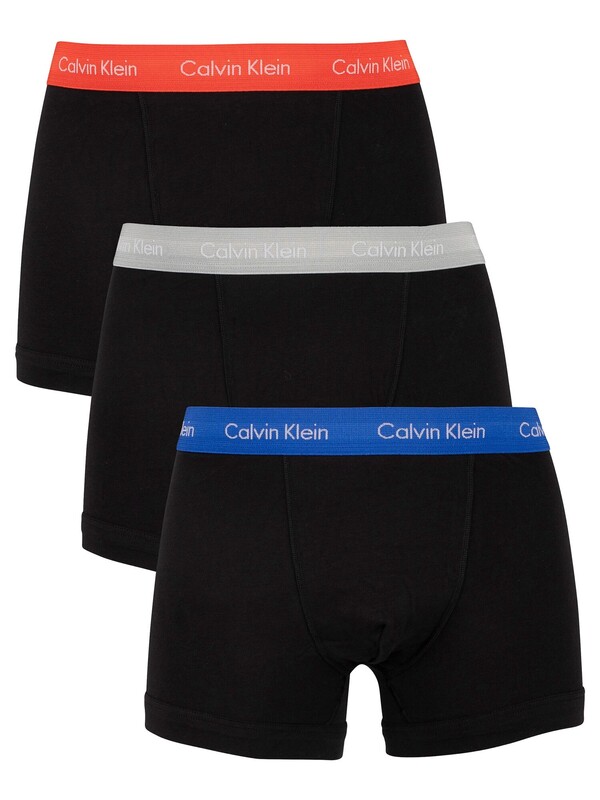 Calvin Klein 3 Pack Trunks - Royalty/Grey/Exotic Coral