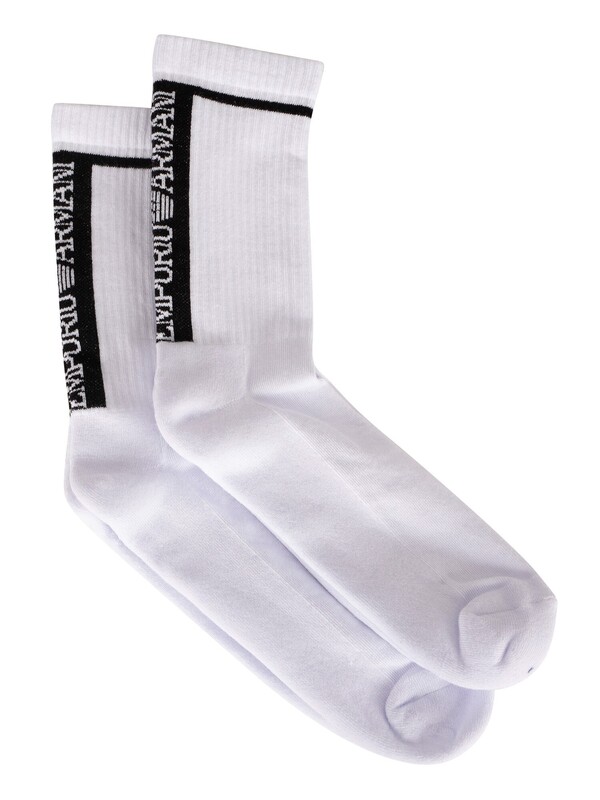Emporio Armani 2 Pack Sponge Short Socks - White