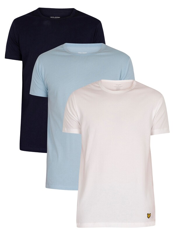 Lyle & Scott 3 Pack Lounge Maxwell T-Shirt - Navy/Light Blue/White