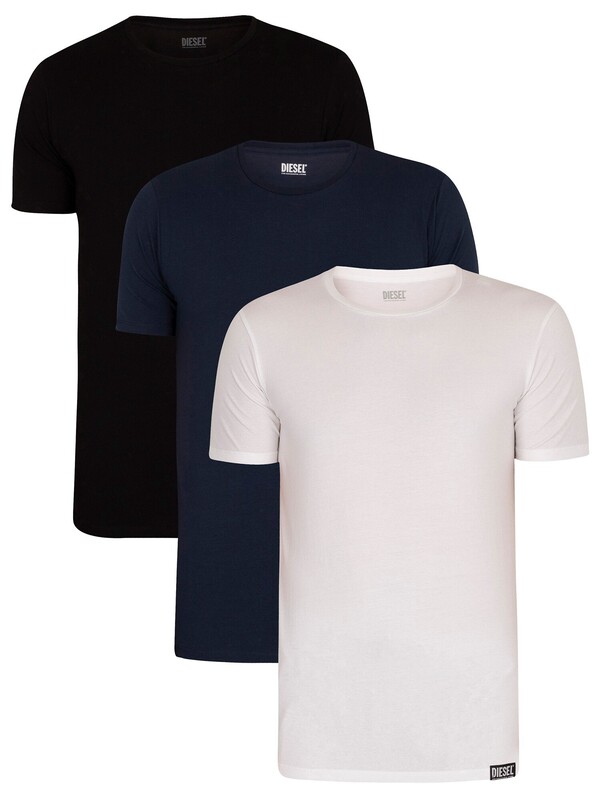Diesel 3 Pack Randal Basic Lounge Crew T-Shirt - White/Blue/Black