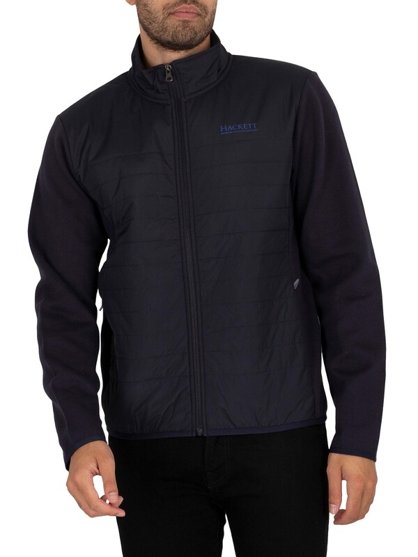 Hackett London Quilt Zip Jacket - Navy/Blue