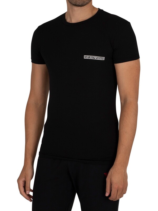Emporio Armani Lounge Logo Crew T-Shirt - Black