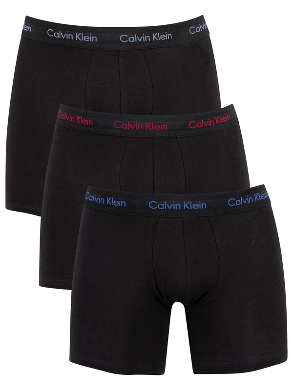 Calvin Klein 3 Pack Boxer Briefs - Cobalt/Rebellious/Dusty Sailor