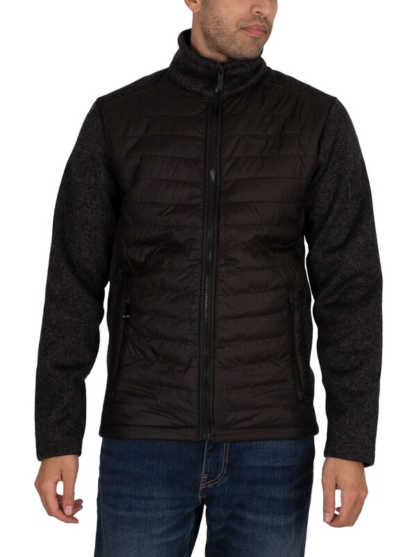 Regatta Arkley Full Zip Quilted Fleece Jacket - Black Marl Black