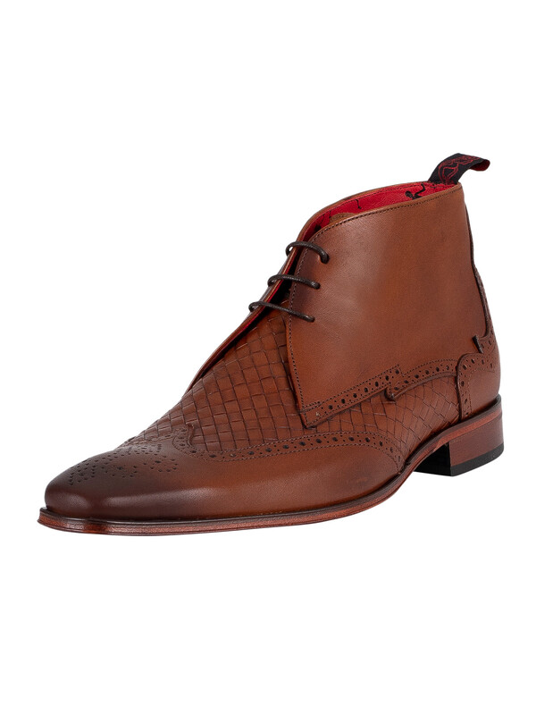 Jeffery West Brogue Leather Boots - Castano