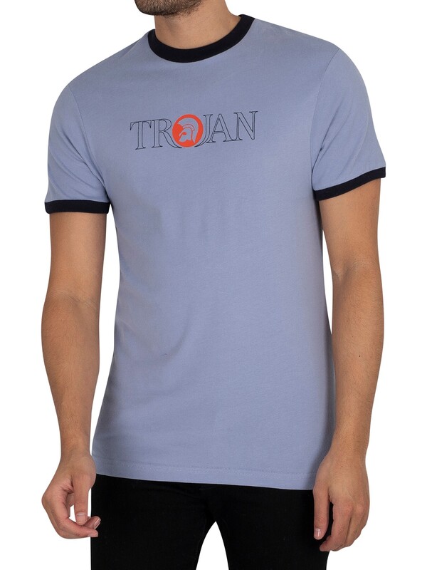Trojan Outline Logo T-Shirt - Sky