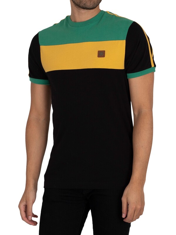 Trojan Twin Stripe Panel T-Shirt - Jamaica