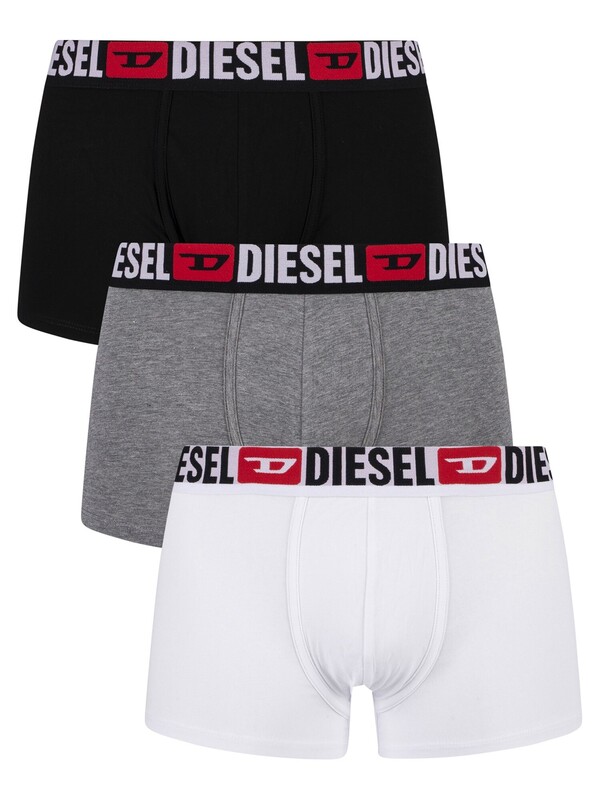 Diesel 3 Pack Damien Trunks - White/Grey/Black