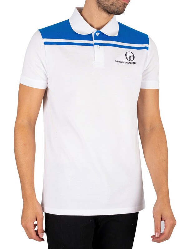 Sergio Tacchini New Young Line Polo Shirt - White/Palace Blue