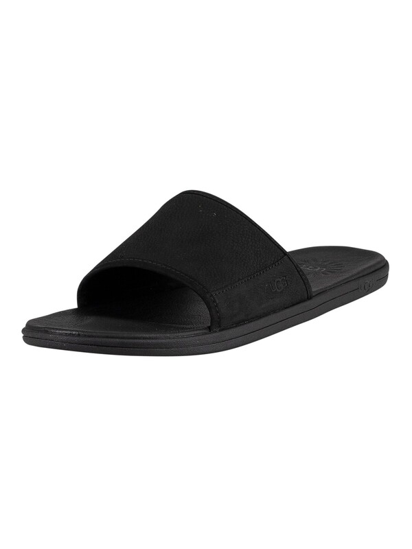 UGG Seaside Leather Sliders - Black