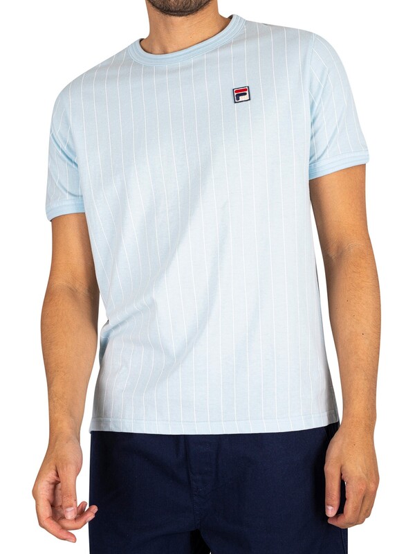 Fila Guilo Stripe T-Shirt - Clear Blue/White