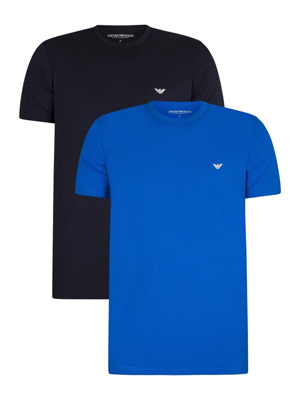 Emporio Armani 2 Pack Lounge Crew T-Shirt - Navy/Blue