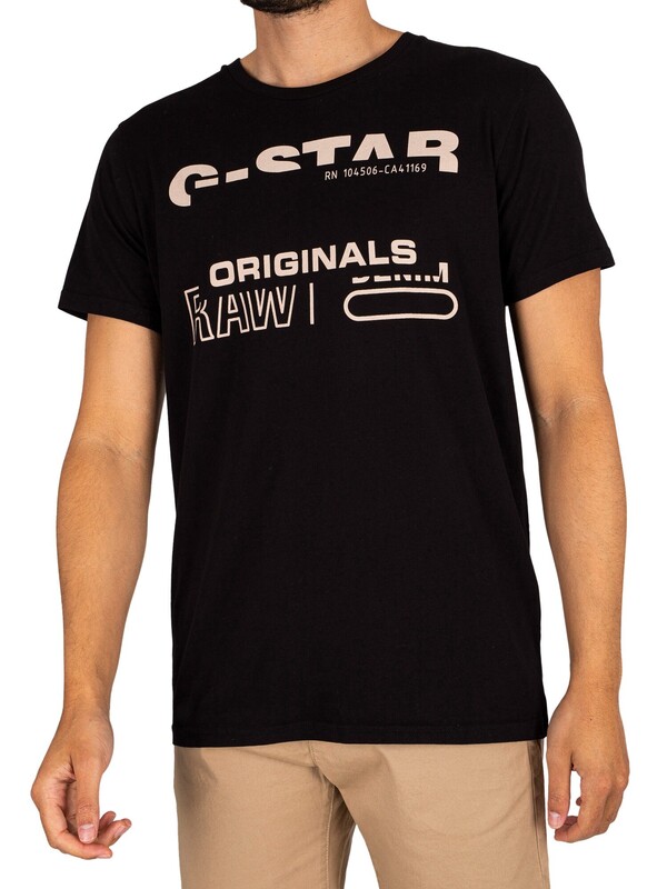 G-Star RAW Originals Graphic T-Shirt - Dark Black