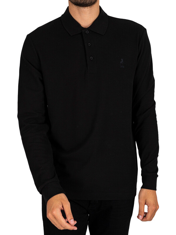 Lois Jeans Daniel Embroidered Longsleeved Polo Shirt - Black