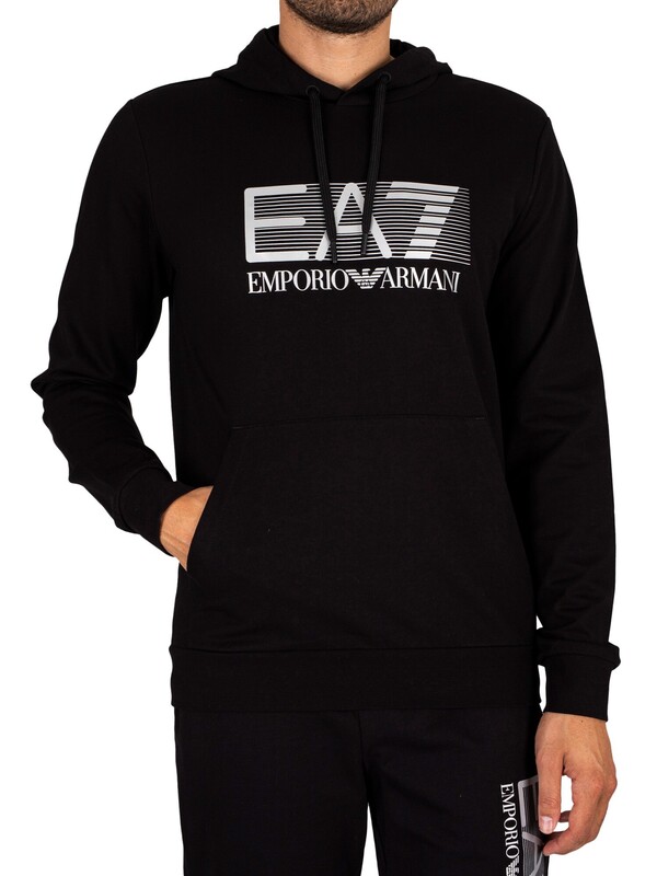 EA7 Graphic Pullover Hoodie - Black