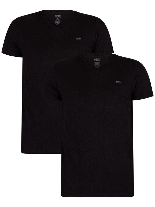 Diesel 2 Pack Lounge Michael V-Neck T-Shirt - Black