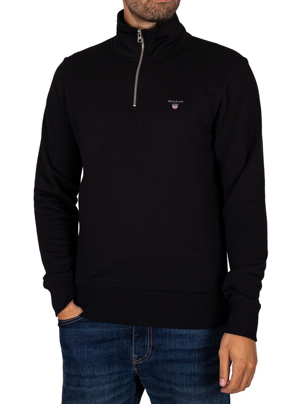 GANT Original Half Zip Sweatshirt - Black