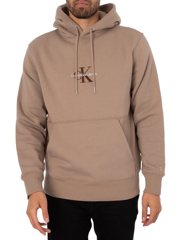 Calvin Klein Jeans Monologo Pullover Hoodie - Perfect Taupe