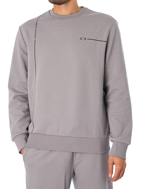 Armani Exchange Line Jersey Sweatshirt - Zinc