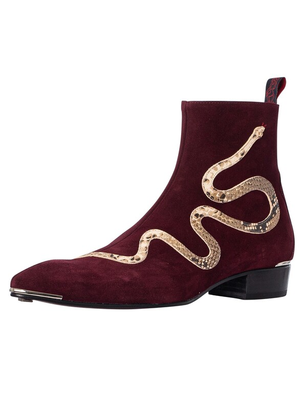 Jeffery West Snake Velour Chelsea Boots - Dark B