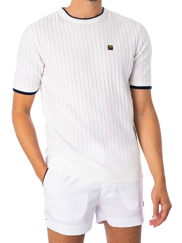 Fila Musso Knitted Textured T-Shirt - White