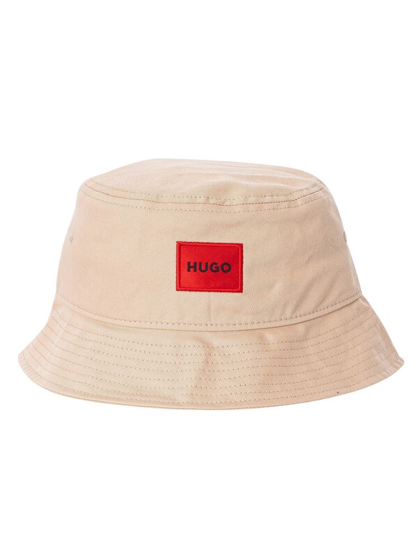 HUGO Box Logo Bucket Hat - Beige
