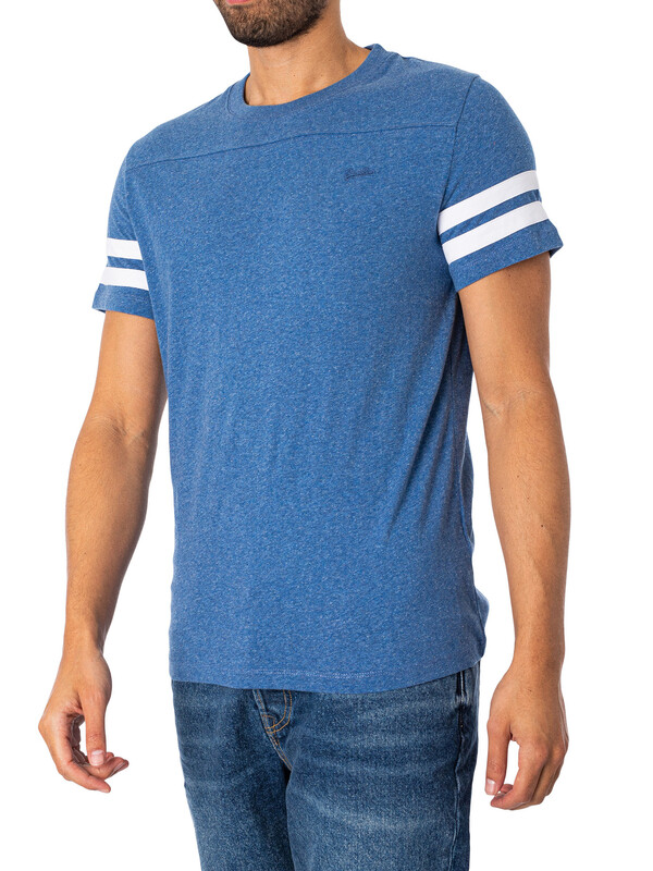 Superdry Vintage Logo Quarterback T-Shirt - Vintage Blue Spacedye