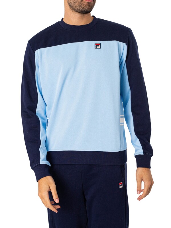Fila Matt Colour Block Sweatshirt - Blue Bell/Navy