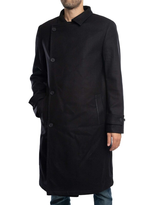 Ted Baker Radford Wool Wrap Funnel Coat - Black