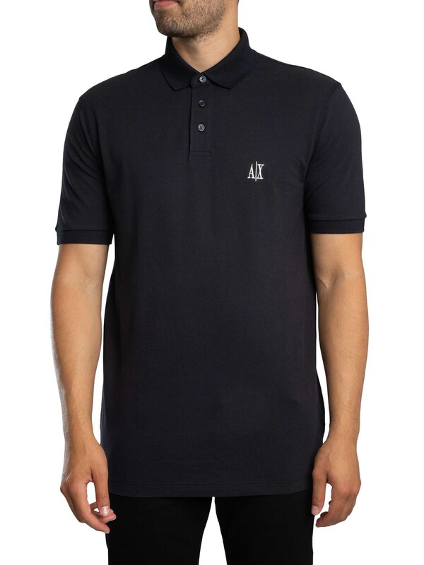 Armani Exchange Embroidered Logo Polo Shirt - Deep Navy