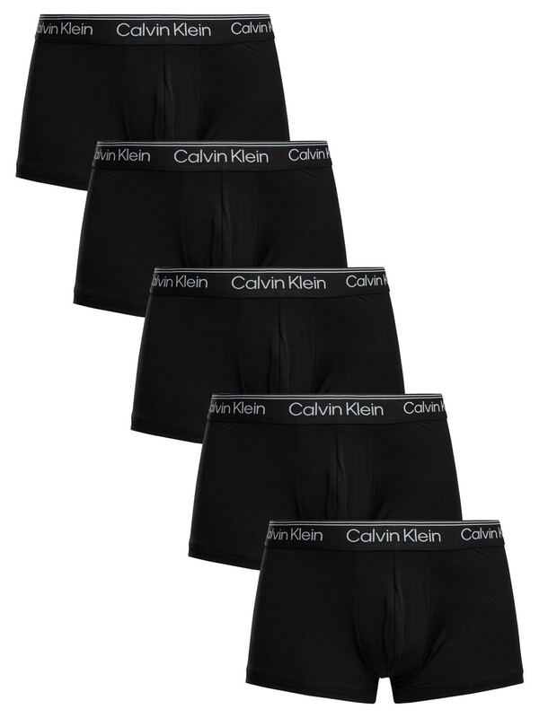 Calvin Klein 5 Pack Microfiber Stretch Low Rise Trunks - Black