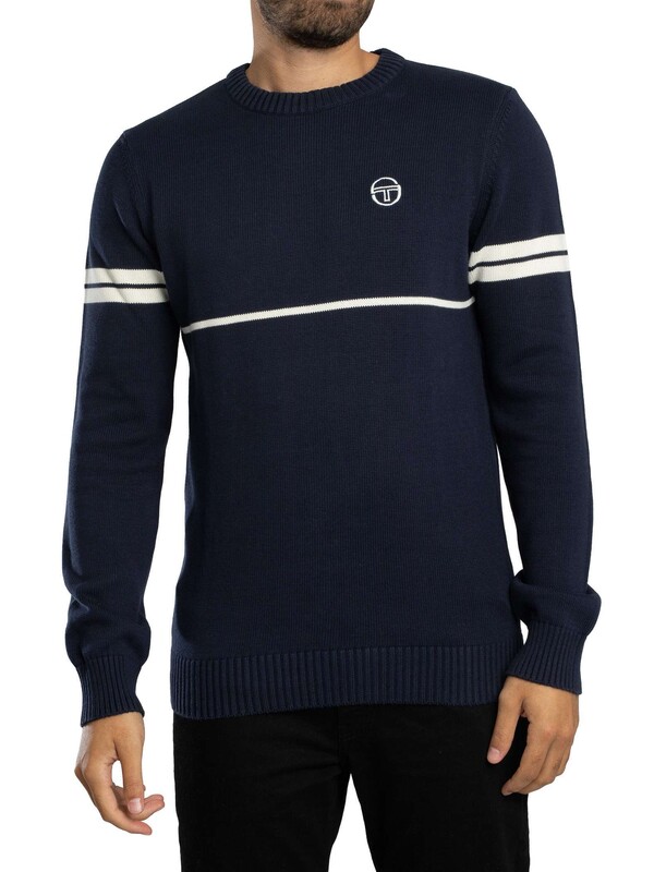 Sergio Tacchini Orion Knitted Sweatshirt - Maritime Blue/Gardenia