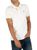 Gant White Contrast Collar Pique Rugger Polo Shirt