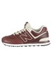 New Balance 574 Leather Trainers - Cabernet/White Munsell